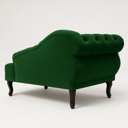 Divã Recamier Sala 150cm em Veludo Capitonê de Luxo Pés Luis Xv - 4