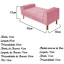 Ver imagem 3 de Recamier Baú Félix Solteiro 0,90M Suede Rosa Bebê - ADJ Decor
