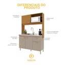 Ver imagem 4 de Armário de Cozinha Compacta Malta 4 Portas 1 Gaveta MDP 122cm Freijó Fidelita Móveis