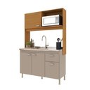 Ver imagem 2 de Armário de Cozinha Compacta Malta 4 Portas 1 Gaveta MDP 122cm Freijó Fidelita Móveis