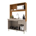 Ver imagem 6 de Armário de Cozinha Compacta Malta 4 Portas 1 Gaveta MDP 122cm Freijó Fidelita Móveis