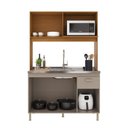 Ver imagem 7 de Armário de Cozinha Compacta Malta 4 Portas 1 Gaveta MDP 122cm Freijó Fidelita Móveis