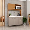Ver imagem 1 de Armário de Cozinha Compacta Malta 4 Portas 1 Gaveta MDP 122cm Freijó Fidelita Móveis