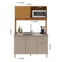 Ver imagem 5 de Armário de Cozinha Compacta Malta 4 Portas 1 Gaveta MDP 122cm Freijó Fidelita Móveis