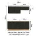 Ver imagem 4 de Kit com 2 Balcões e 2 Armários Aéreos Multiuso 200cm Agata Madesa