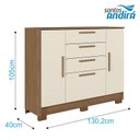 Ver imagem 6 de Guarda Roupa Casal Toledo 6 Portas com Cômoda Pinhais Jatobá Areia - Santos Andirá