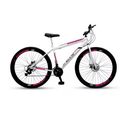 Ver imagem 1 de Bicicleta Mountain Bike Velox Aro 29 Freio Disco 21v Ello Cor:branco/rosa