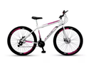 Ver imagem 1 de Bicicleta Mountain Bike Velox Aro 29 Freio Disco 21v Ello Cor:branco/rosa