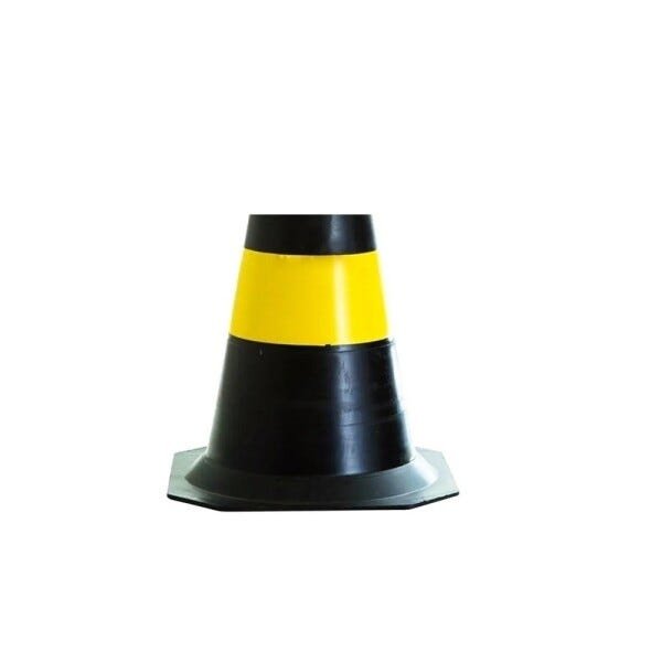 Cone Sinalização Estacionamento Segurança Obra 50cm - Preto/Amarelo - 5