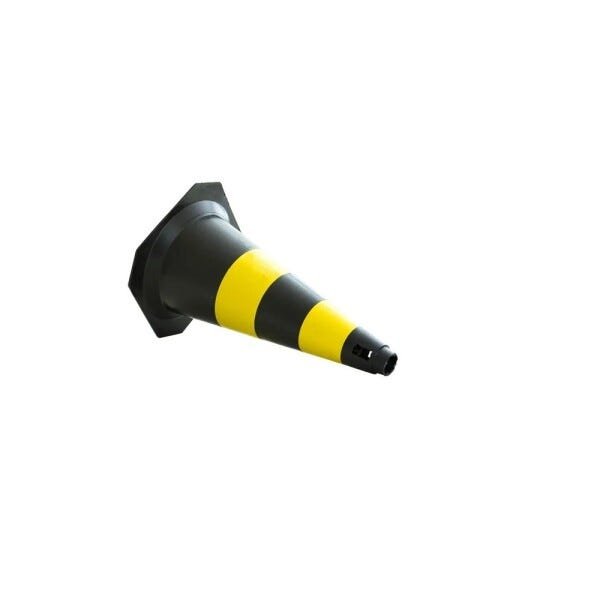 Cone Sinalização Estacionamento Segurança Obra 50cm - Preto/Amarelo - 3