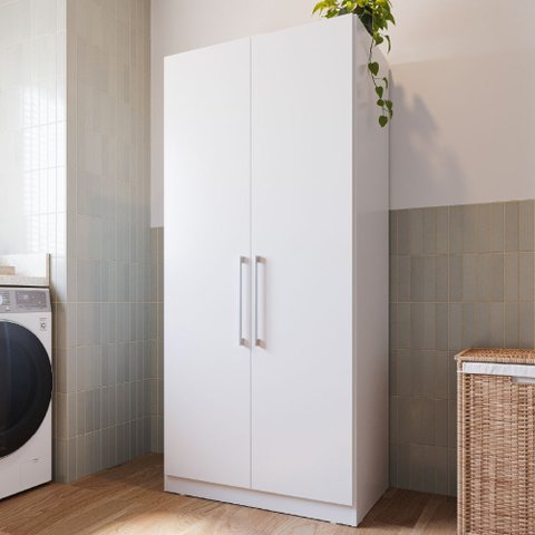 Armário Multiuso Grande 1,82m com 2 Portas e 5 Prateleiras Rimo - Branco