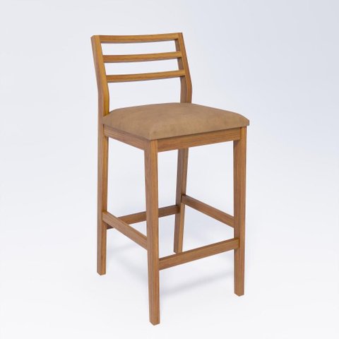Banqueta Oliva 100cm de Madeira Resistente Tauari com Assento Estofado