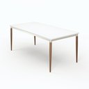 Ver imagem 2 de Mesa de Jantar Retangular com Tampo de Vidro Abbey Off White 180cm