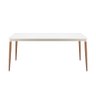 Mesa de Jantar Retangular com Tampo de Vidro Abbey Off White 180cm - 1