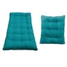 Kit Almofadas para Poltrona e Puff Costela Suede Azul Turquesa - ADJ Decor - 1