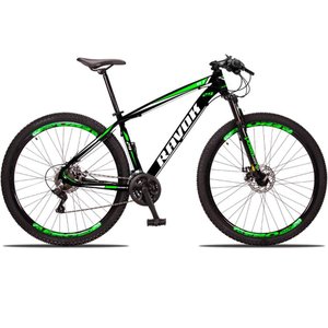 Bicicleta Bike Aro 29 Alumínio 24 Velocidades Shimano Suspensão Freio a Disco Verde 19"