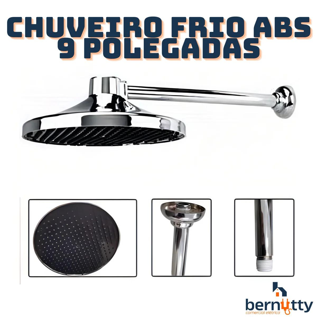 Chuveiro Frio para Piscina Cascata Abs Cromado 9 Polegadas Grande - 2