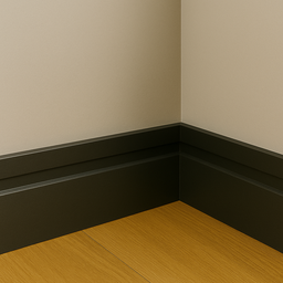 Rodapé Poliestireno 10cm Frisado Preto 1m Rm Decor - 4
