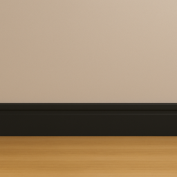 Rodapé Poliestireno 10cm Frisado Preto 1m Rm Decor - 6