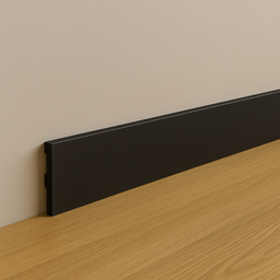 Rodapé Poliestireno 10cm Frisado Preto 1m Rm Decor - 2