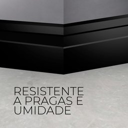 Rodapé Poliestireno 10cm Frisado Preto 1m Rm Decor - 3