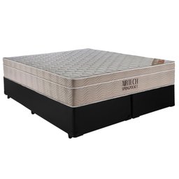 Cama Box Casal Bipartido Sintético + Colchão Ortobom Airtech Molas Ensacadas 65x138x188 Preto - 1