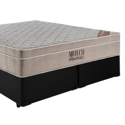 Cama Box Casal Bipartido Sintético + Colchão Ortobom Airtech Molas Ensacadas 65x138x188 Preto - 5
