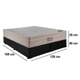 Cama Box Casal Bipartido Sintético + Colchão Ortobom Airtech Molas Ensacadas 65x138x188 Preto - 3