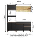 Ver imagem 4 de Armário de Cozinha Compacta 190cm Preto Reims Madesa 02