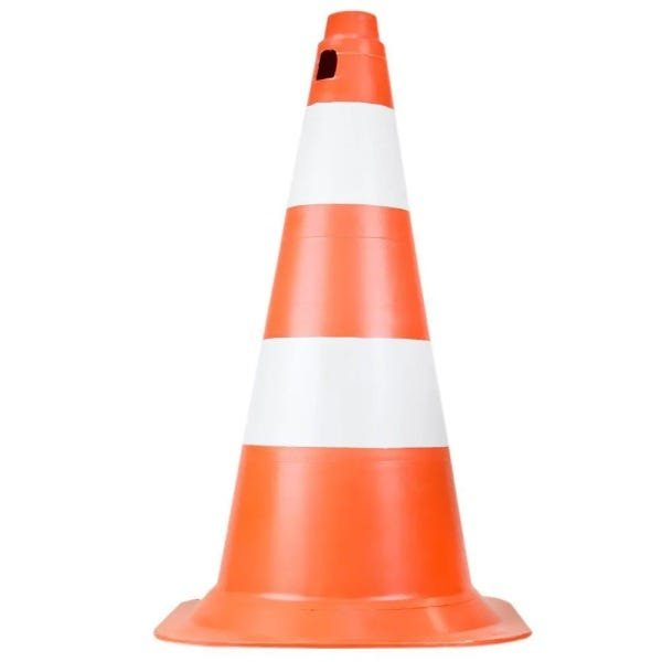 Cone de Sinalização Trânsito Obra Plástico Rígido 75cm Epi 10x - Laranja/Branco - 1