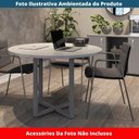 Ver imagem 3 de Mesa de Reunião Redonda P25 Pandin 110 Cm (largura) Tampo Mdp Cinza Pé Aço Tubular Grafito