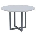 Ver imagem 1 de Mesa de Reunião Redonda P25 Pandin 110 Cm (largura) Tampo Mdp Cinza Pé Aço Tubular Grafito