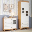 Ver imagem 3 de Quarto de Bebê Completo com Guarda-roupas 2 Portas e Cômoda Luna Multimóveis Mp4796 Madeirado/