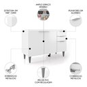 Ver imagem 3 de Balcão para Pia 120cm sem Tampo Pérola Z34 Branco Mpozenato