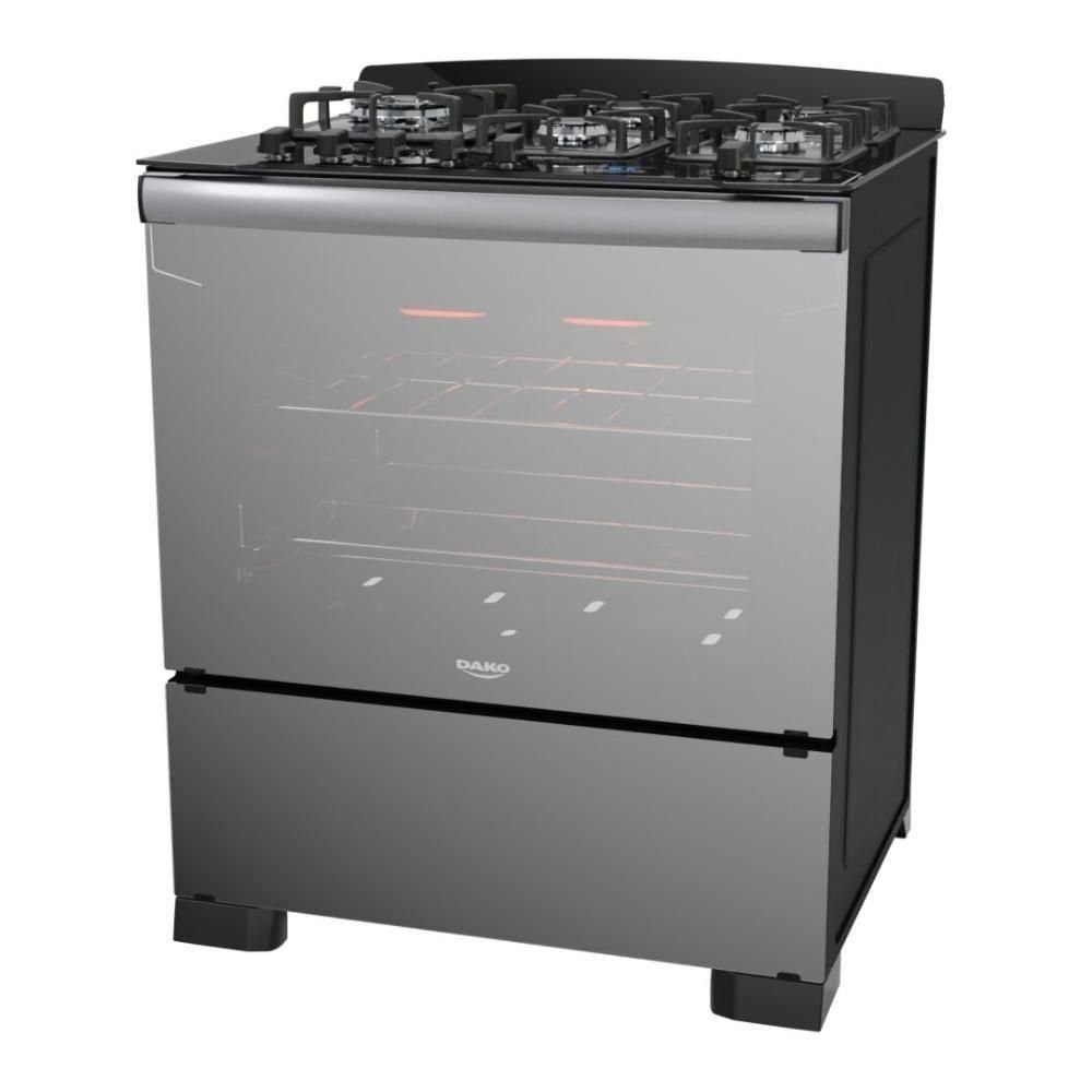 Fogão 5 Bocas Dako Diplomata Glass Grill Style Inox Mesa em Vidro - Bivolt - 300001302