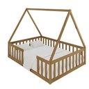 Ver imagem 3 de Cama Casal Infantil Montessoriane Valentina com Grade Nogueira