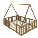 Ver imagem 1 de Cama Casal Infantil Montessoriane Valentina com Grade Nogueira