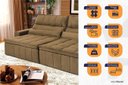 Ver imagem 3 de Sofá Retrátil Reclinável Supremo 2,10m Suede Velut Bege Molas no Assento - King House