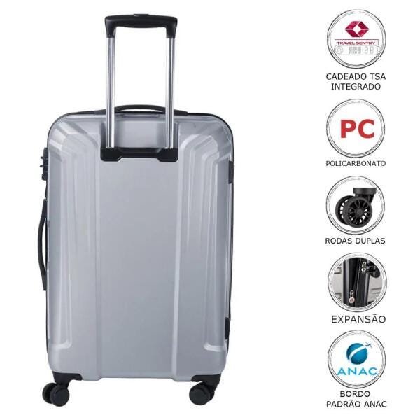 Conjunto de Malas de Viagem Expansível em Policarbonato Samsonite Blaze Spinner 2 Peças P/M Tsa Prata - 2