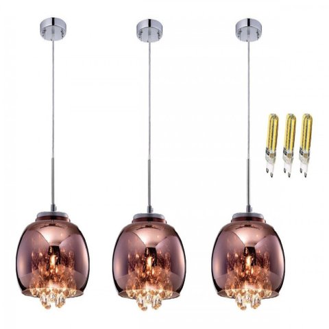Luminaria Pendente Soho Cristal Legítimo e Vidro 22cm