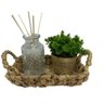 Kit bandeja pequena de palha, vaso corda sisal e difusor - 3