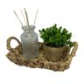 Kit bandeja pequena de palha, vaso corda sisal e difusor - 4