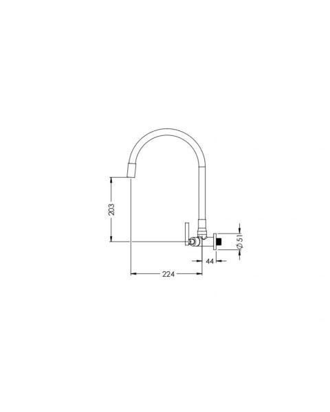 Torneira Cozinha Metal Bica Móvel Flexivél Parede vermelha C61 ESTEVES - 3