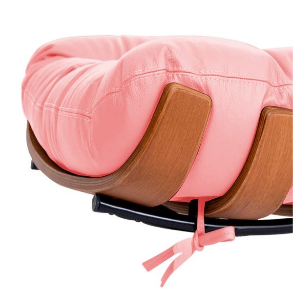 Kit 2 Poltronas com Puff Costela Base Giratória Corano Rosa Bebê - 9