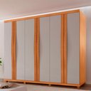Ver imagem 1 de Guarda Roupa Casal Rommeo 100 Mdf 6 Portas e 6 Gavetas com Pés Moderna Mobília