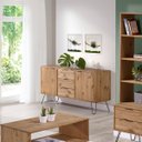 Ver imagem 2 de Balcão Buffet de Madeira Maciça com 2 Portas e 3 Gavetas Marrom Antique