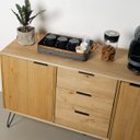 Ver imagem 5 de Balcão Buffet de Madeira Maciça com 2 Portas e 3 Gavetas Marrom Antique