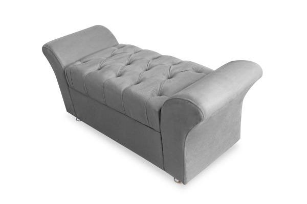 KIT CABECEIRA GEOVANA CASAL 1,40 MAIS CALCADEIRA VENEZA 1,40 SUEDE CINZA - 4