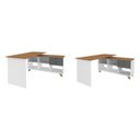 Ver imagem 2 de Kit Home Office e Escritório Completo para 2 Pessoas - 2 Peças - Escrivaninha Gold Retrô Branco/Frei