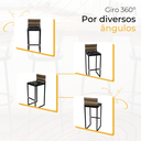 Ver imagem 5 de Kit 4 Banquetas Quadrada Junco Cappuccino para Balcão Ilha Cozinha Área Gourmet Bancada Piscina Bar